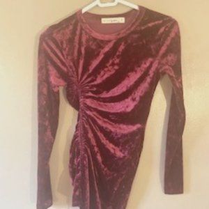 Live To Be Spoiled Long Sleeve Velvet and Ruched Dress - Women's (XS): $15